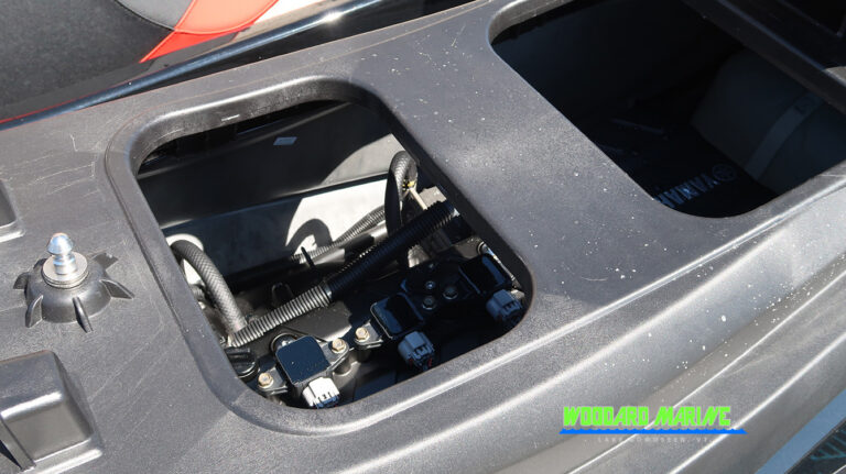 engine compartment of Yamaha WaveRunner VX Deluxe high output marine engine