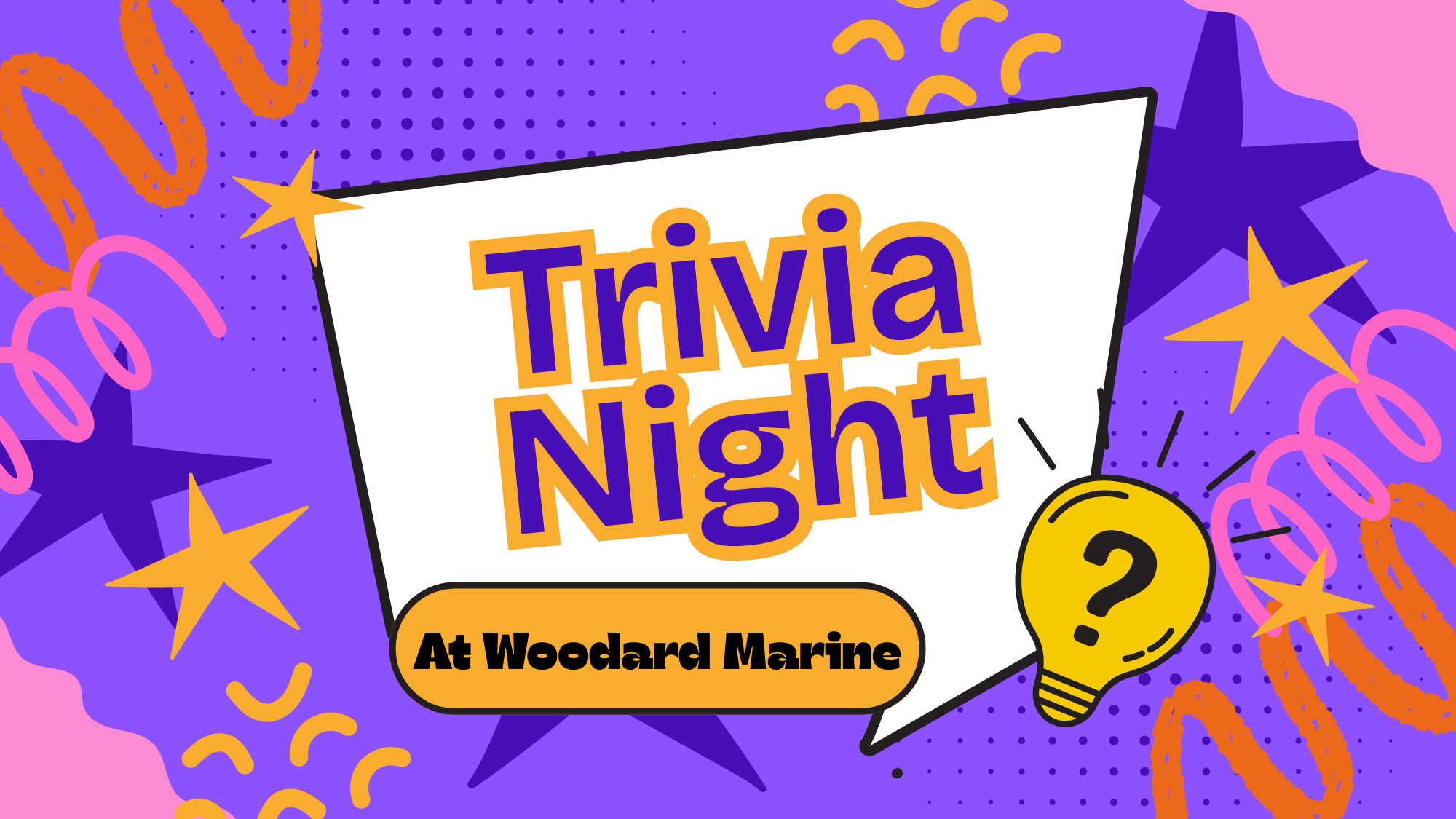 Trivia Night at Woodard Marine with teams competing, enjoying snacks, and answering questions in a fun, social showroom setting in Castleton, Vermont.