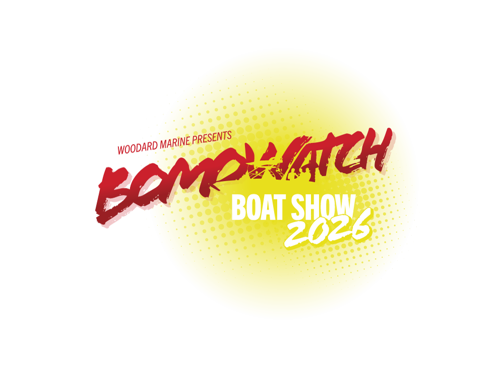 Bomowatch Boat Show Vermont logo at Woodard Marine on Lake Bomoseen