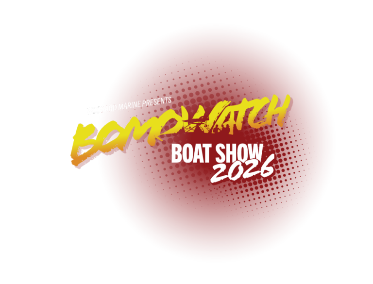 Bomowatch Boat Show Vermont logo at Woodard Marine on Lake Bomoseen