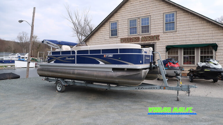 Sweetwater pontoon starboard side angle Lake Champlain Vermont pontoon