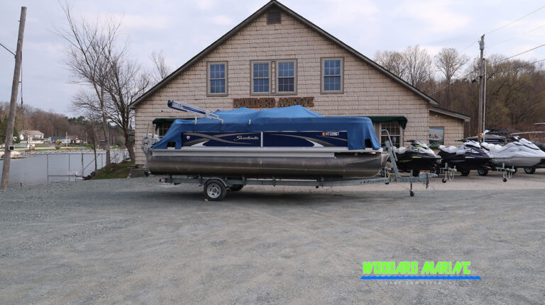 Sweetwater pontoon full cover installed storage protection Vermont