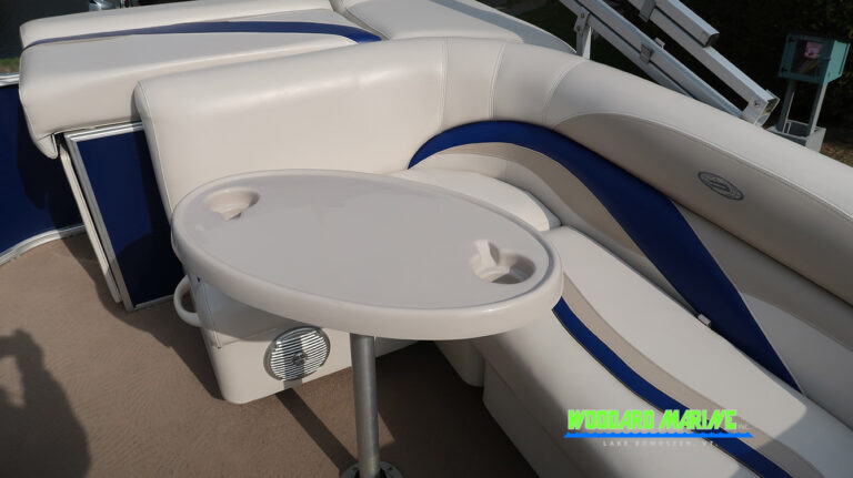 Sweetwater pontoon removable table setup entertaining Vermont lakes