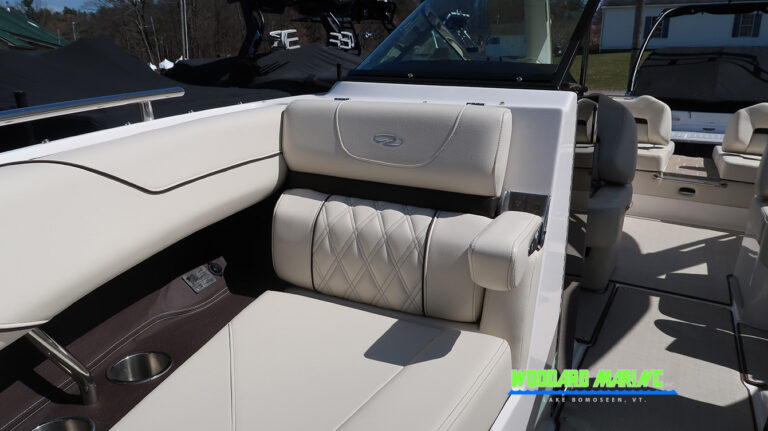 used Regal LS4 starboard bow seating cushions close up runabout Vermont